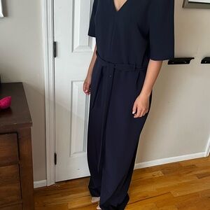 Banana Republic Navy V-Neck Jumpsuit